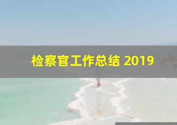 检察官工作总结 2019